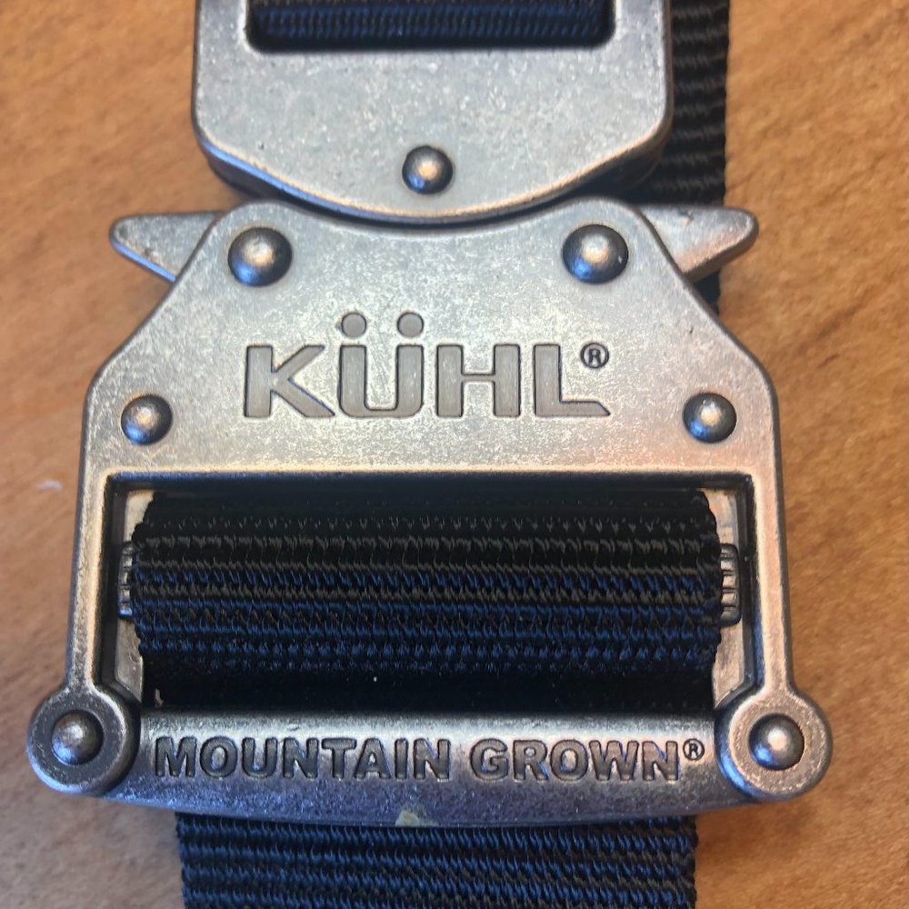 Kuhl Raid Belt, black nylon, one hand quick release buckle design, sz M